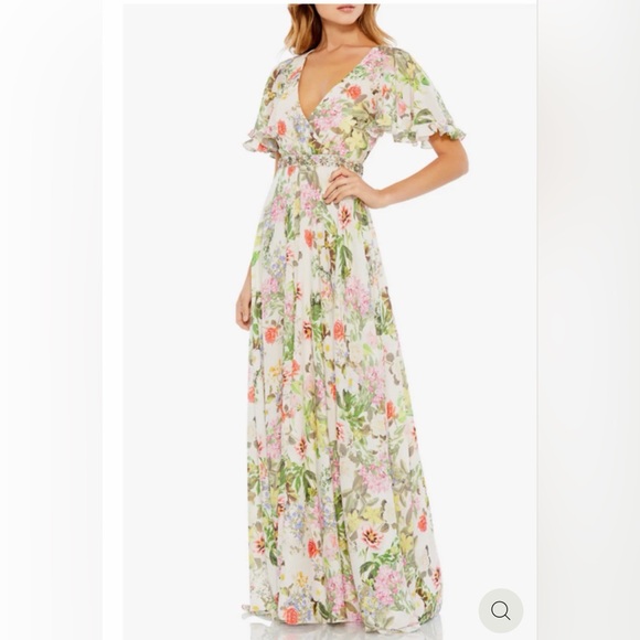 Mac Duggal Dresses & Skirts - Mac Duggal Pastel Floral Maxi Dress size 16